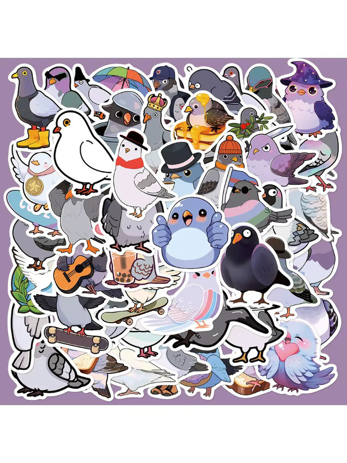 50 Stück Cartoon-Tauben-Aufkleber in Multicolour für DIY-Dekoration von Notizbüchern, Laptops und Skateboards von BulingBulingStickers Store - Bild 4