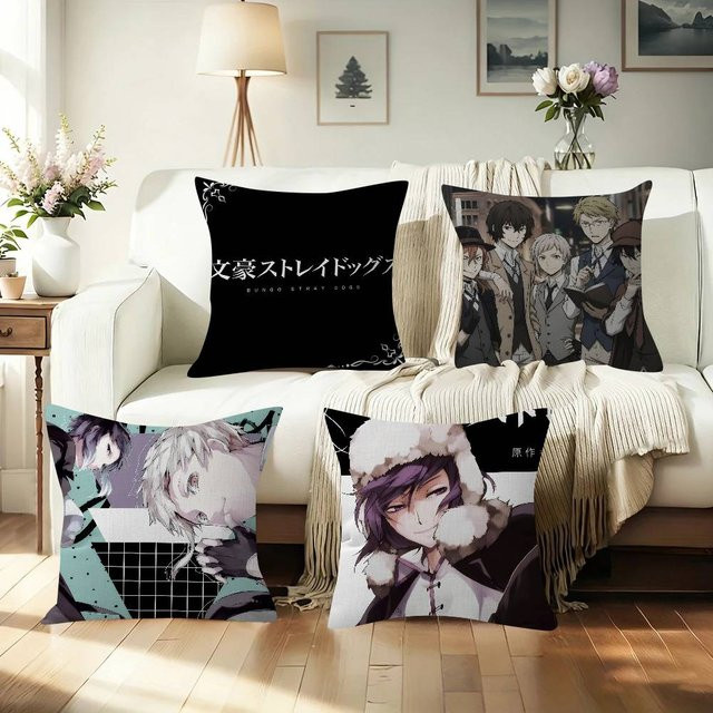 Bungo Stray Dogs Anime Kissenbezug für Sofa und Auto, 30 x 30 cm - Bild 1