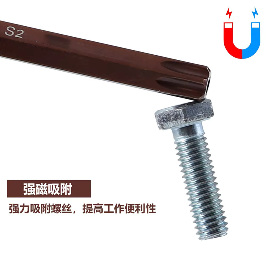FHZX T-förmiger Torx-Schraubenschlüssel T20-T40 mit 30 cm Verlängerung und Magnetfunktion für Fahrrad und Handarbeit - Bild 4