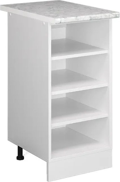 Vicco Küchenregal R-Line Offener Küchenschrank Weiß/Marmor Breite: 40 cm, Höhe: 81,6 cm, Tiefe: 60 cm - Bild 1