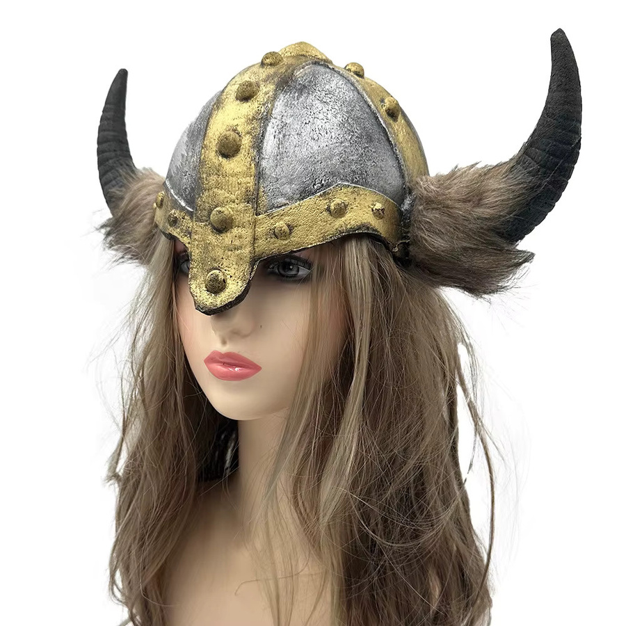 Mittelalterliche Wikinger-Helme mit Hörnern, Berserker-Krieger-Kostüm-Hut, Sallet-Spielzeug - Bild 1