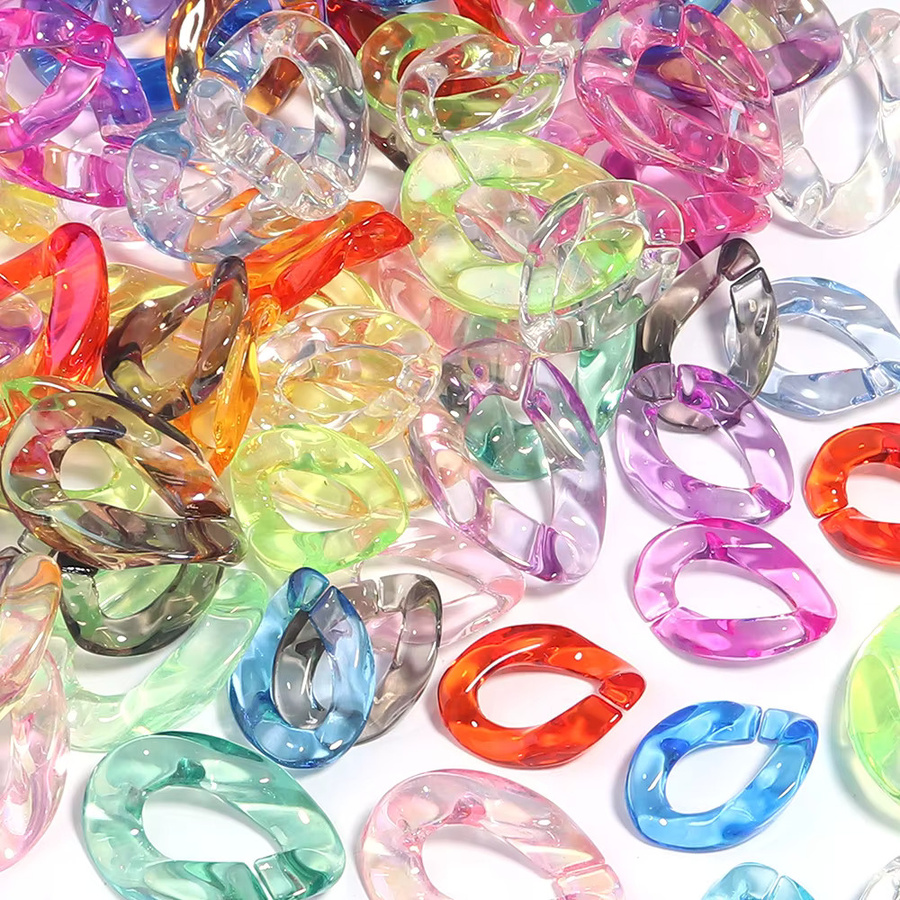 louleur Acryl Link Kette Perlen, Bunt, Transparent, Unisex - Bild 2