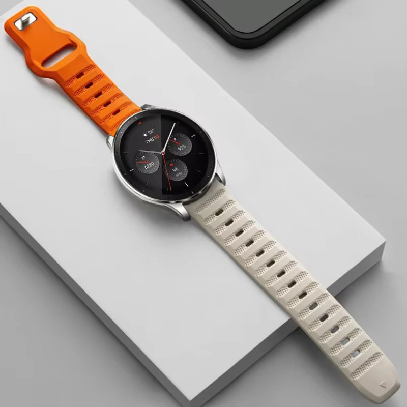 Silikonarmband für Amazfit GTR 4 GTS 2 3 4, Weiß - Bild 3