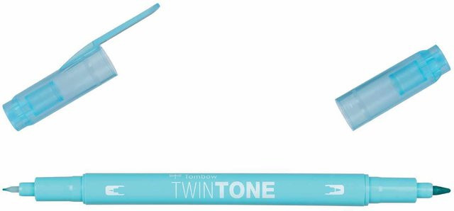 Tombow TwinTone Fasermaler Aqua in Turquoise und Blue mit feiner Spitze - Bild 1