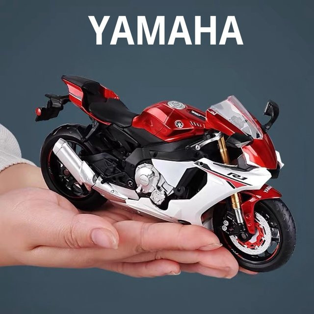 MAKEDA Yamaha YZF-R1M Motorrad Diecast, 1:12, Metall, Rot - Bild 1