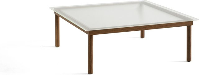 HAY Kofi Beistelltisch quadratisch aus Glas und Holz in transparent mit Rippenstruktur - Bild 1