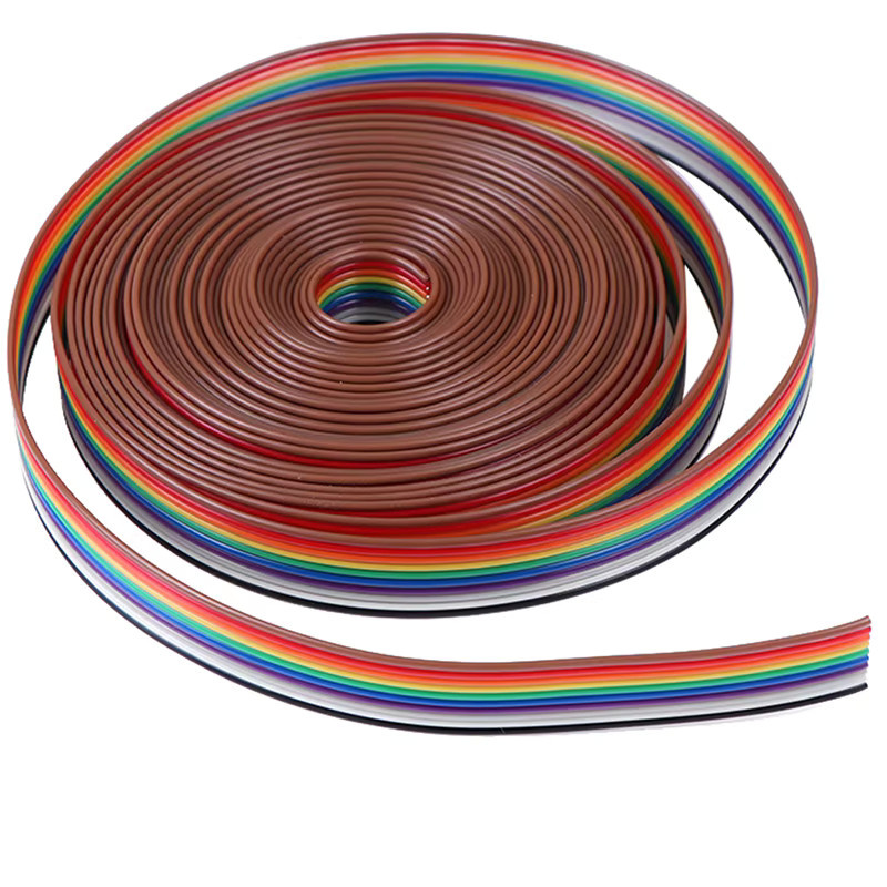 10-poliges Flachbandkabel in Regenbogenfarben, 5 Meter Länge - Bild 1