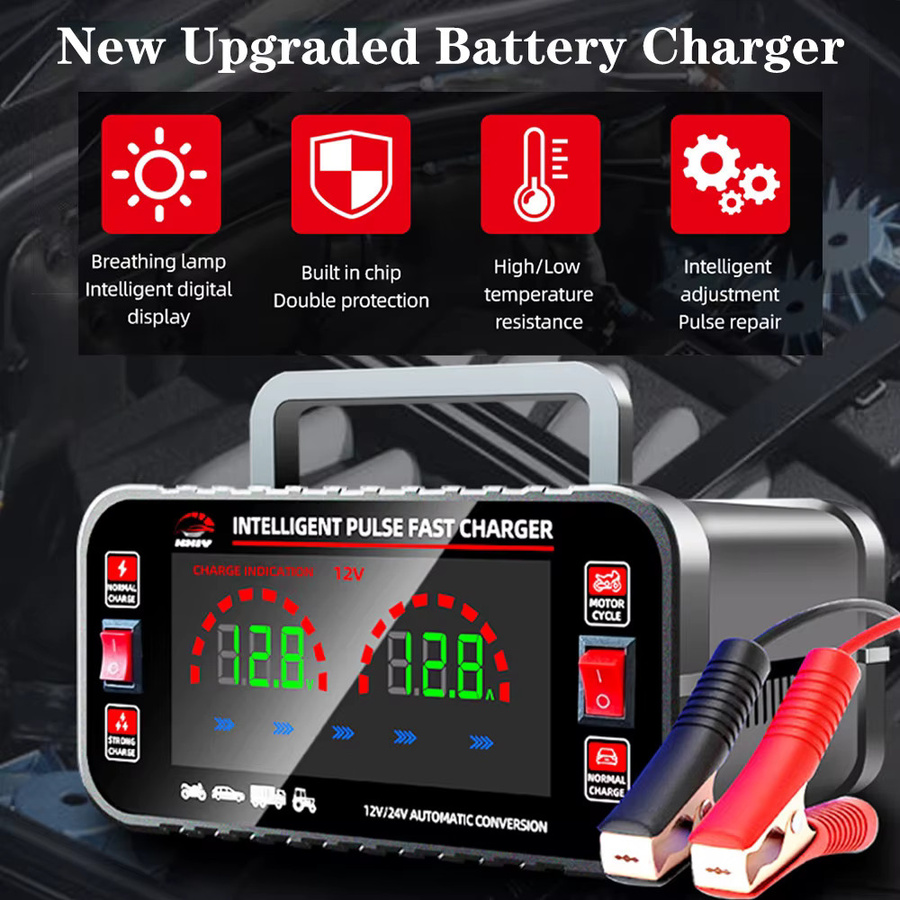 Puls Reparatur Auto Batterie Ladegerät 150W für Blei Säure AGM GEL Batterien mit EU Stecker in Schwarz - Bild 2