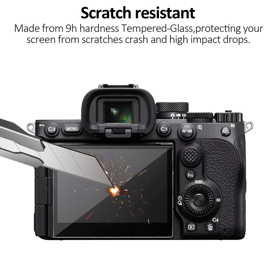 2er-Set gehärtetes Glas als HD Anti-Kratz-Schutzfolie für Sony A7IV A7RV A7RIV A7RIV A7R4 A7RM4 A7RII RIII A7SII Kameras, transparent - Bild 3