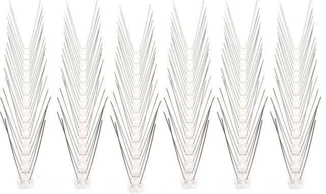 6er-Set Anti-Vogel-Spikes aus Edelstahl als Taubenabwehr für Zaun und Wand - Bild 1