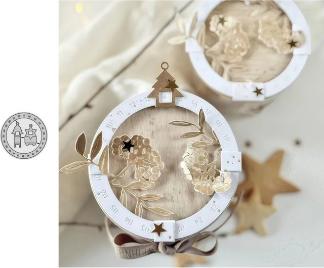 Adventskalender Ring Metall-Stanzformen in Gold für DIY Scrapbooking, Kartenherstellung und Dekoration - Bild 1