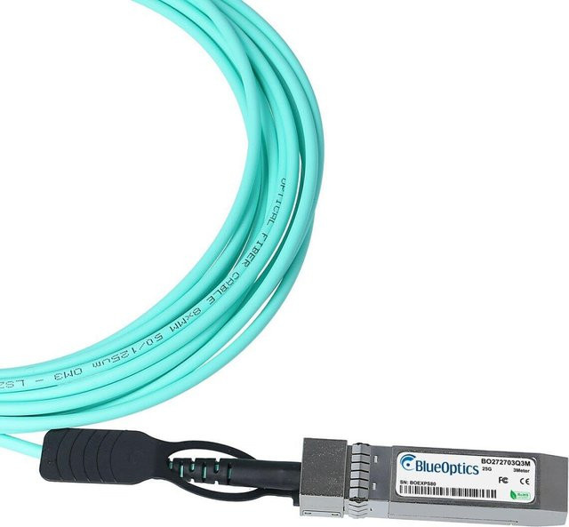 BlueOptics Aktives Optisches Kabel AOC kompatibel mit Ubiquiti Networks UACC-AOC-SFP28-7, 25 Gigabit, SFP28 auf SFP28, Länge: 7 m - Bild 1