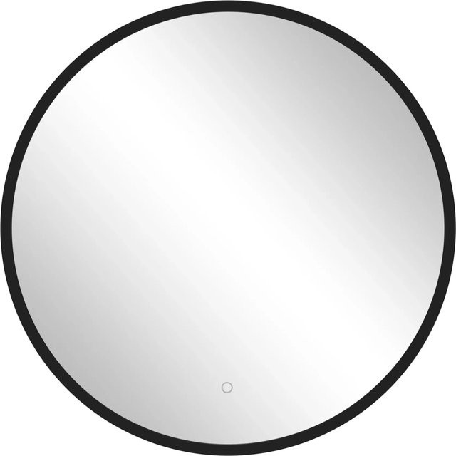 Held Möbel Spiegel Manchester mit Beleuchtung und Metallrahmen Ø 60 cm Schwarz Matt - Bild 1