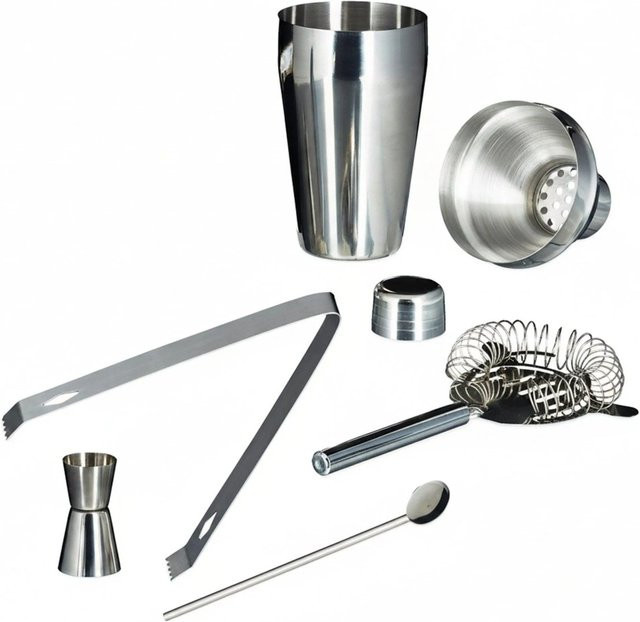 Relaxdays Cocktailset aus Edelstahl, 5-teilig, Silber - Bild 1