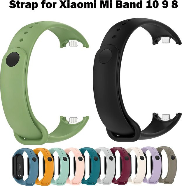 RWBANDS Uhrenarmband Silikon, Schwarz, Xiaomi Mi Band 8 9 10 - Bild 1