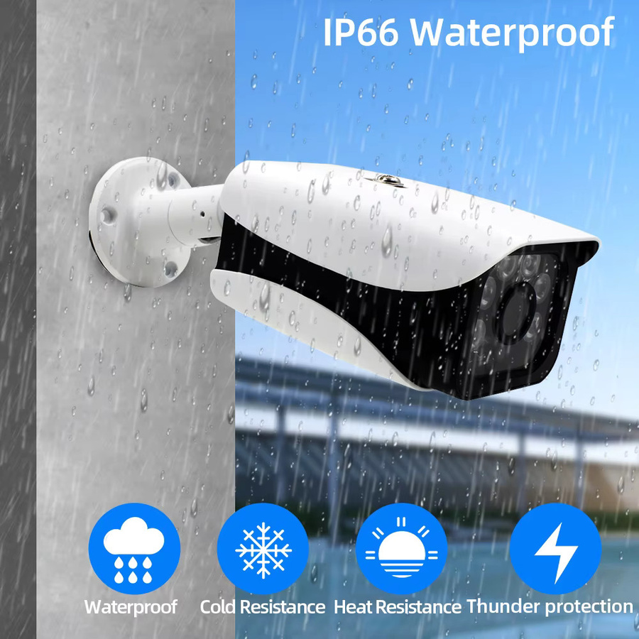Sony AHD Überwachungskamera 8MP 4K Mini CCTV Kamera für Innen und Außen, Wasserdicht IP66, Weiß - Bild 3