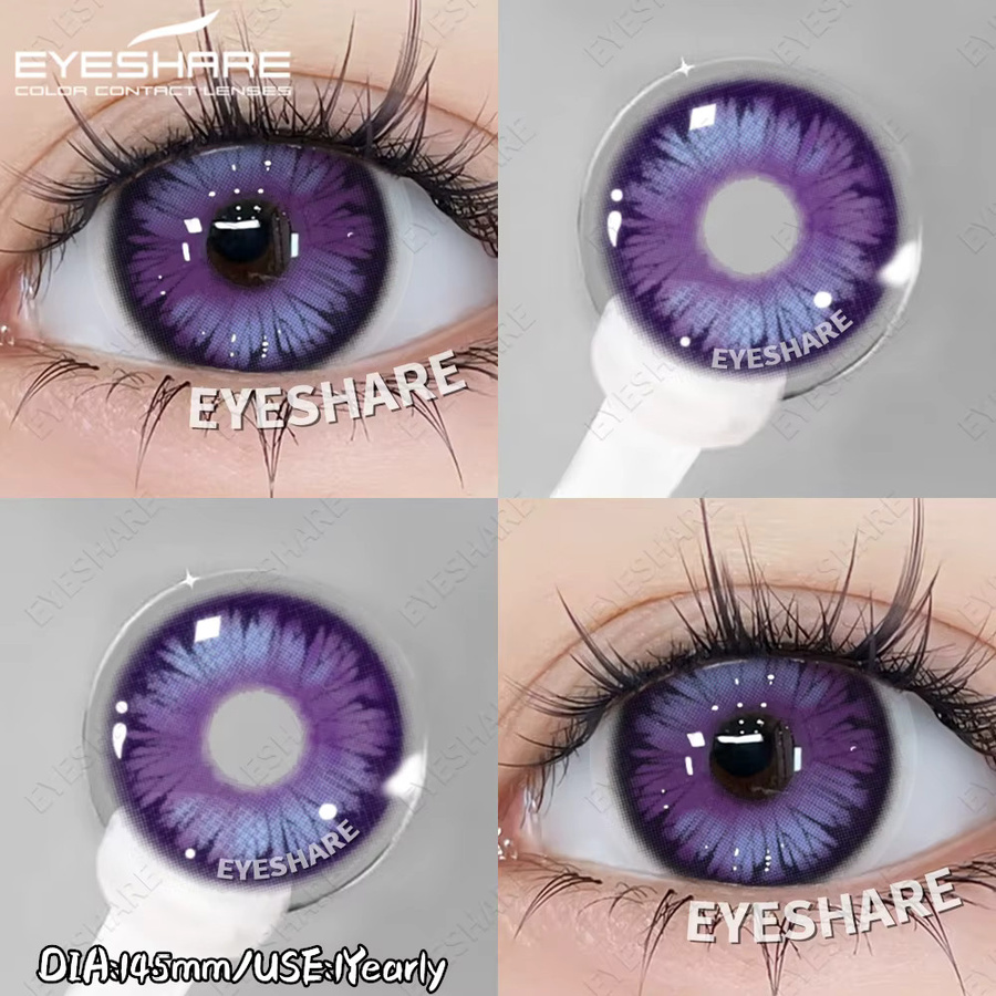 EYESHARE Kontaktlinsen Cosplay, Lila, Weich - Bild 2