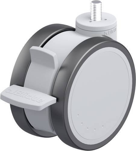 Blickle Kunststoff-Doppelrolle LKDG-PATH 125K-FI-GS12 in Grau und Silber mit 125 mm Rad-Durchmesser und 125 kg Tragfähigkeit - Bild 1