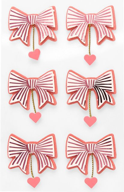 Rico Design Paper Poetry 3D Sticker mit Schleifen und Herzen in Peach und Pink - Bild 1
