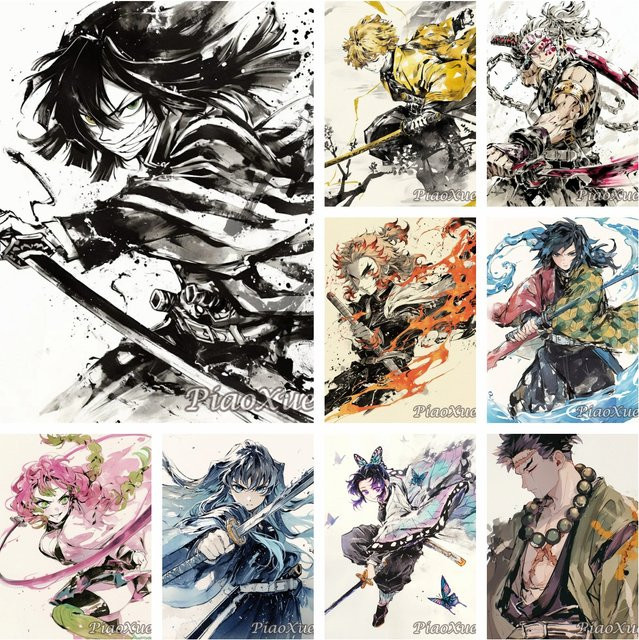 YUTTEE 5D DIY Diamant Malerei Set Tomioka Giyuu Dämon Slayer Mosaik Stickerei Kit Multicolor, Breite: 20 cm, Höhe: 20 cm - Bild 1