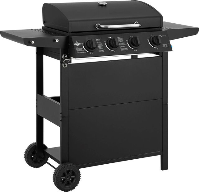 El Fuego Gasgrill San Jose mit 4 Brennern aus Edelstahl in Schwarz mit gusseisernem Grillrost, B/T/H: 114 x 101,5 x 51 cm - Bild 2