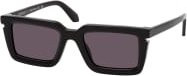 Off-White TUCSON OERI113 Sonnenbrille, Rechteckig, Vollrand, Kunststoff, Unisex, Schwarz, Grau - Bild 1
