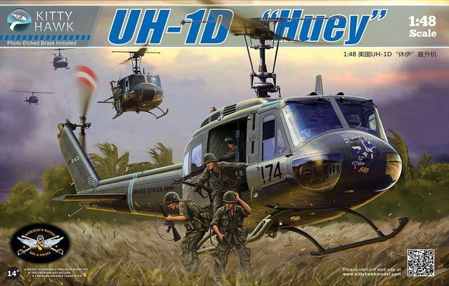 Kitty Hawk UH-1D Huey, Modellfahrzeug, 1:48, Grau, ab 14 Jahren - Bild 1