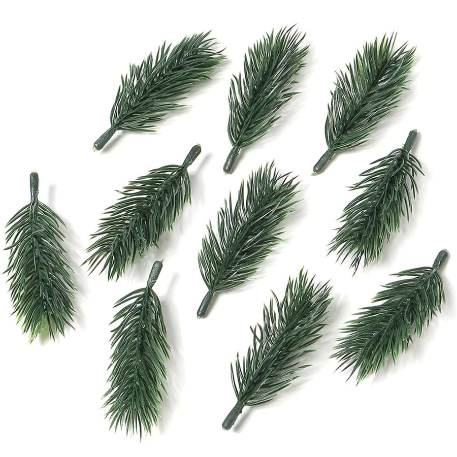Künstliche Kiefernnadeln aus Kunststoff in Grün für Weihnachtsdeko und DIY-Bastelarbeiten, 30 bis 50 Stück - Bild 3