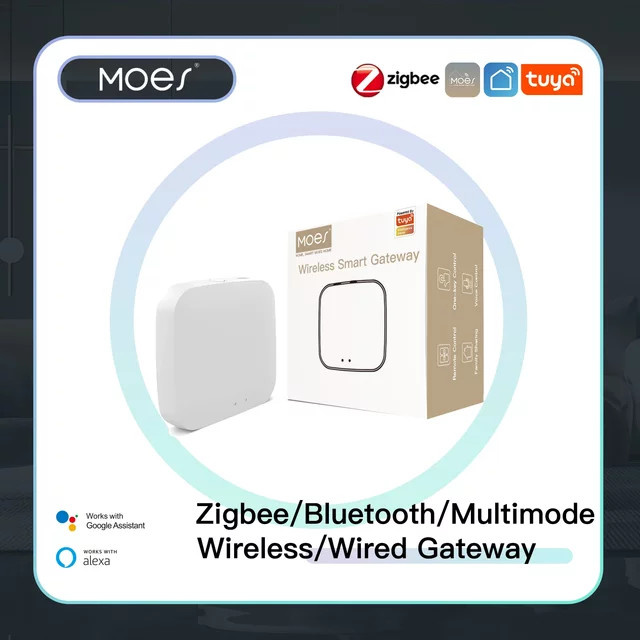 MOES Tuya ZigBee und BLE Smart Gateway Hub als Smart Home Bridge in Weiß, kompatibel mit Alexa und Google Home - Bild 1