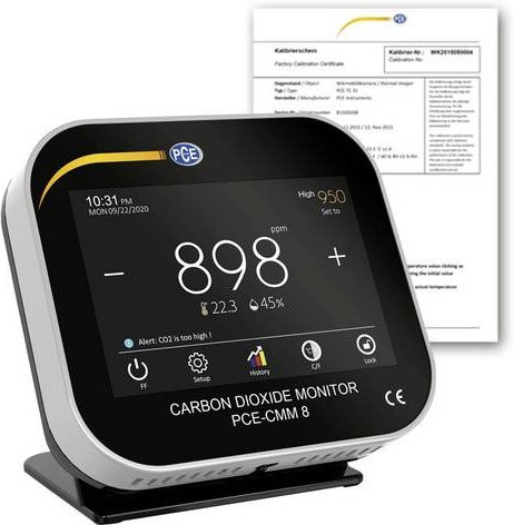 PCE Instruments PCE-CMM 8-ICA CO2 Messgerät 0 - 9999 ppm mit USB-Schnittstelle in Weiß - Bild 1