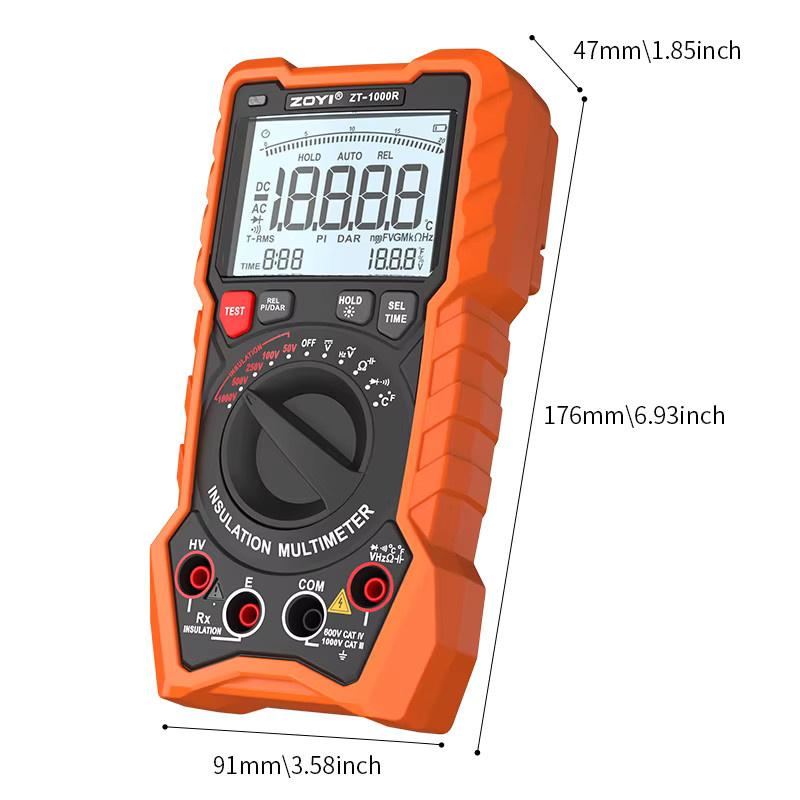 ZOYI ZT-1000R Two-in-one digitales Megaohmmeter Multimeter und Isolationswiderstandstester bis 1000V - Bild 3