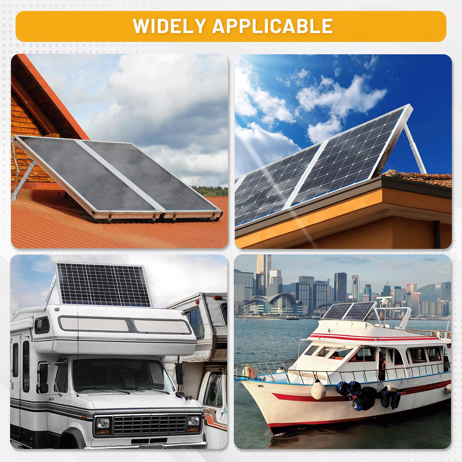 CP-SETUNO Solarpanel-Fußhalterung in Silber, verstellbare Neigungsverstellung mit Federkugeln für Wohnmobil-Dach und Boot - Bild 3