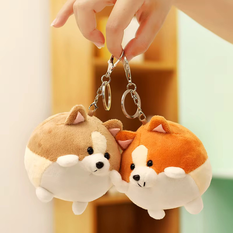 Kawaii Corgi Hund Plüsch Anhänger, Orange, Plüsch / Textil - Bild 2