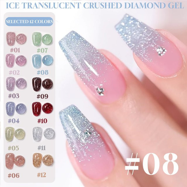 MIANEL Gel Nagellack, Eis-Transparent, Schimmernd - Bild 1