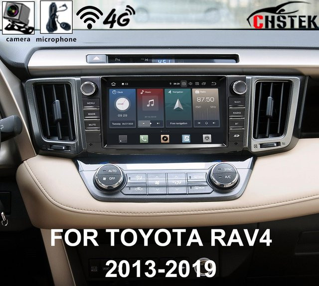 CHSTEK Android Carplay Autoradio für Toyota RAV4 2013-2019 mit Navigation GPS 4G WIFI Bluetooth und Freisprecheinrichtung in Schwarz - Bild 1