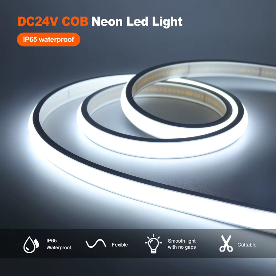 RAZEND COB LED Neon Streifen IP68 wasserdicht, dimmbar, Farbe: Weiß, 12V, flexibles Band mit 320 LEDs für lineare Beleuchtung - Bild 3