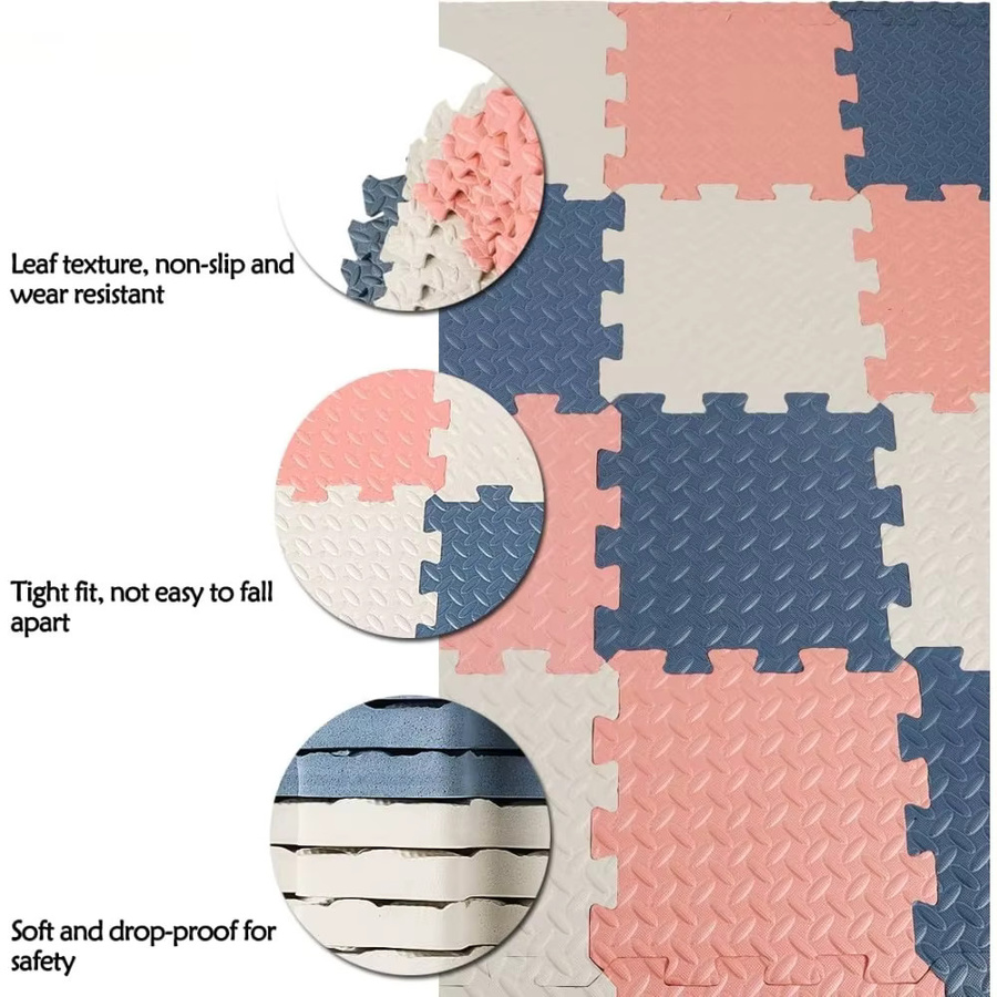 8-teilige Baby-Spielmatte DHDH in Pink, rutschfest und sturzsicher, Dicke: 2,5 cm - Bild 2