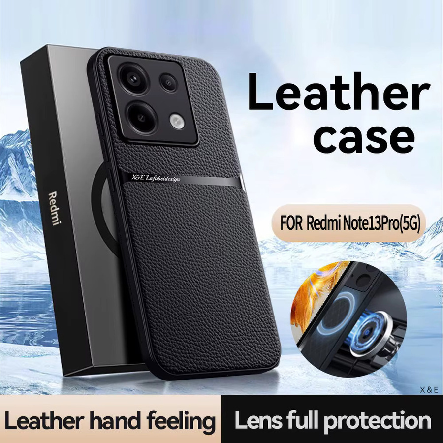 Luxus Leder Schutzhülle mit MagSafe Magnet für Xiaomi 14 Ultra 13 12S 11 15T Pro matte Stoßfeste Abdeckung in Schwarz oder Grün - Bild 2