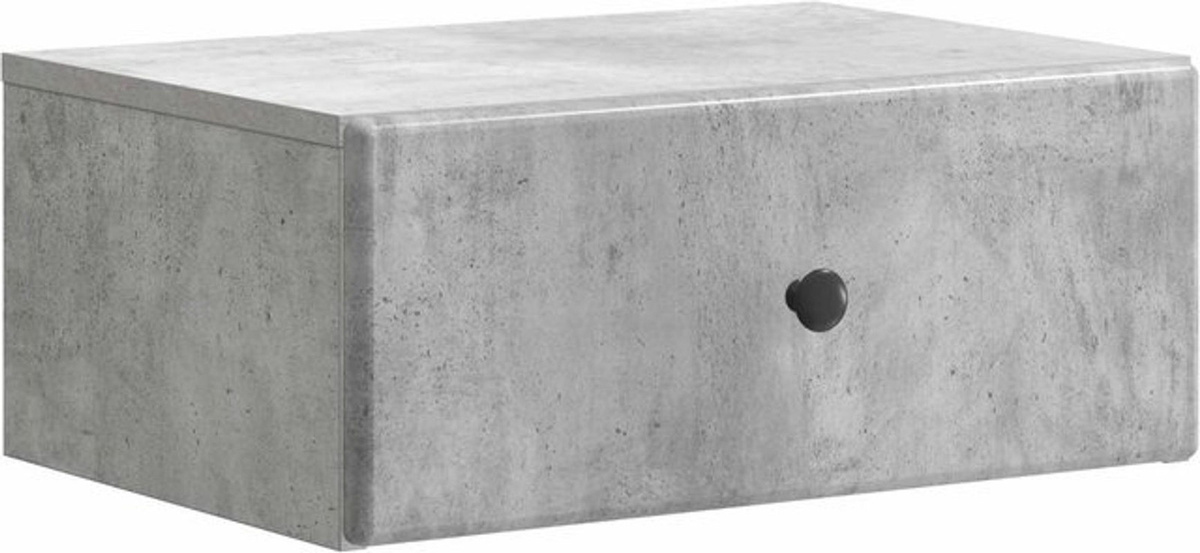 Wandmontierter Nachttisch vidaXL in Grau im Industrial Design, B/T/H: 49 x 34,5 x 20 cm - Bild 1