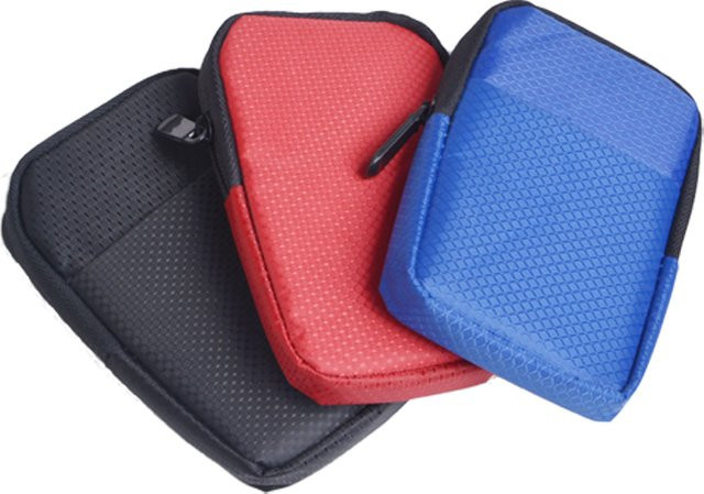 Schutztasche für 2,5 Zoll Mobile Festplatten und SSDs von Seagate und WD, Farbe Blau/Mehrfarbig - Bild 1