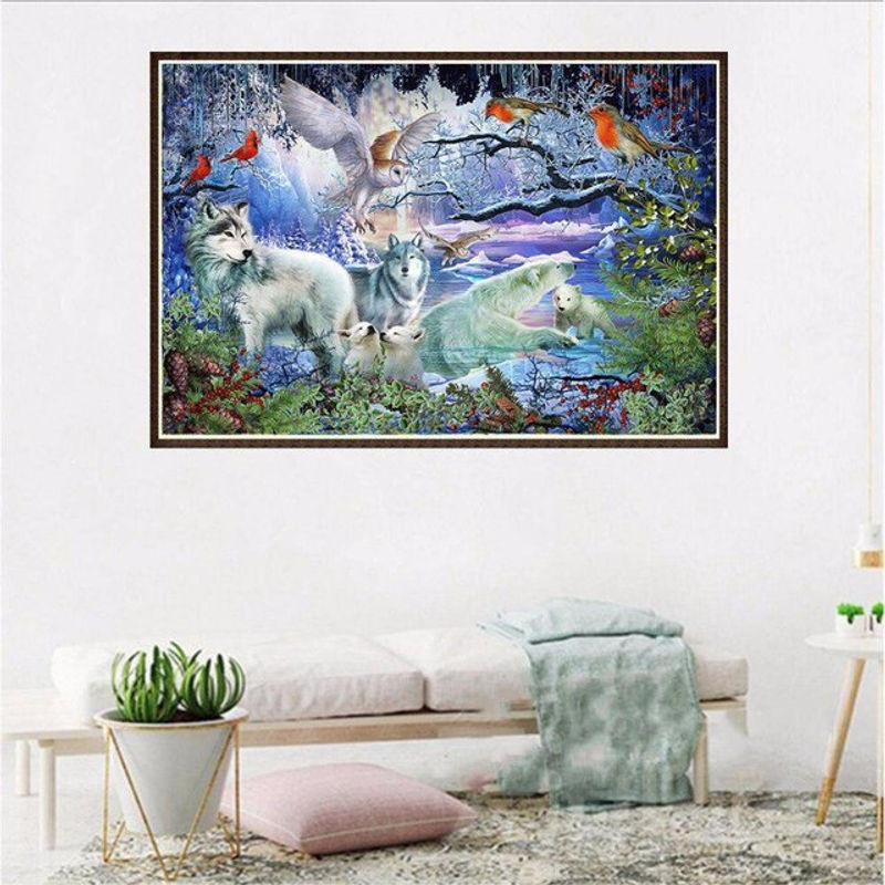 FIYO Diamond Painting Set 5D DIY Mosaik mit runden Steinen, Mehrfarbig, B/H: 20 x 30 cm - Bild 1
