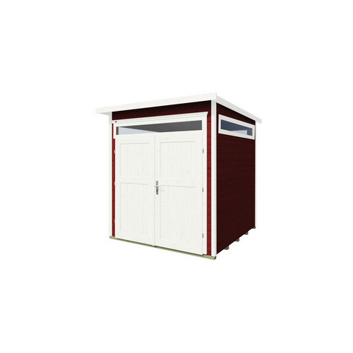 WEKA Gartenhaus 265 aus Holz mit Flachdach in Rot, B/H/T: 220 x 234 x 250 cm - Bild 3