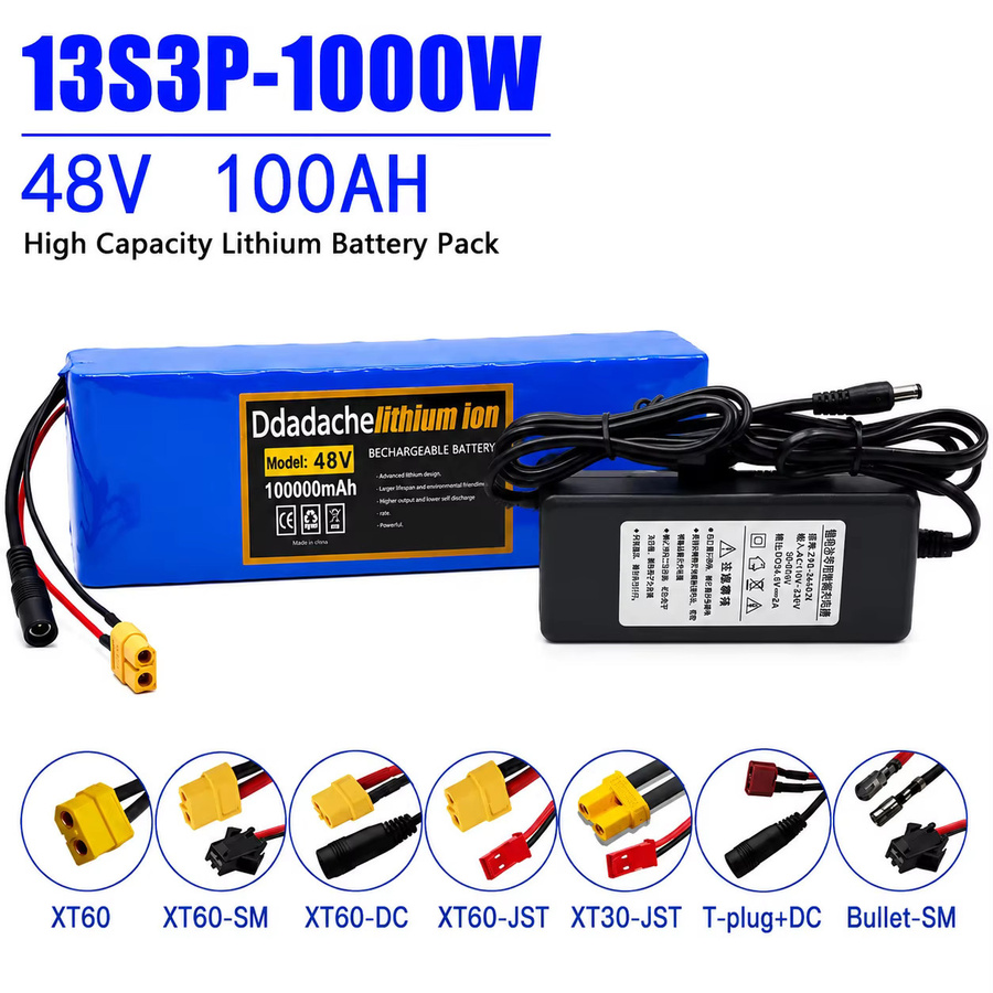 Ddadache Lithium-Ionen-Akku 48V 100Ah 2000W 13S3P in Blau mit BMS für 48V-Motoren - Bild 3