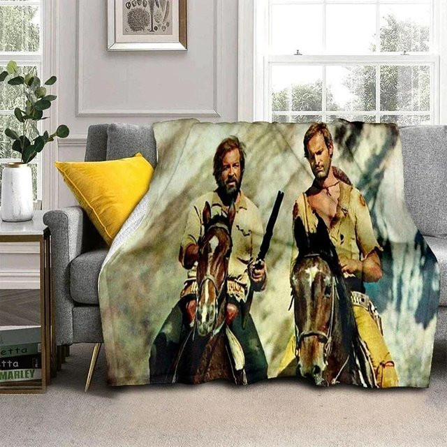 Bud Spencer Terence Hill Wohndecke aus Thermoflanell, weiche Steppdecke in Multicolour, B/B: 100 x 150 cm - Bild 1