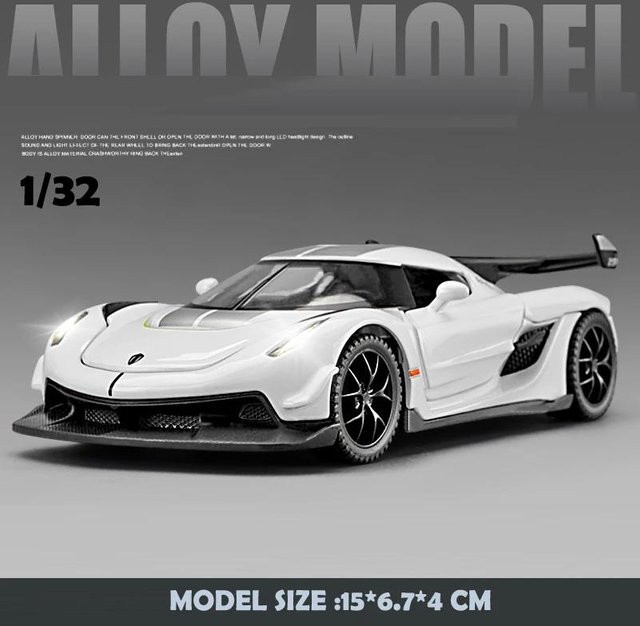 Linyi toy car Jesko Supersportwagen Modell, 1:32, Metall, mit Sound und Licht, ab 4 Jahren - Bild 1