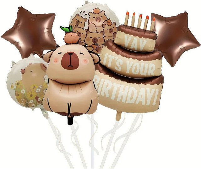 Potdemiel Capybara Cartoon Tier Aluminium Folie Ballon Set, 1-teiliges Set - Bild 1