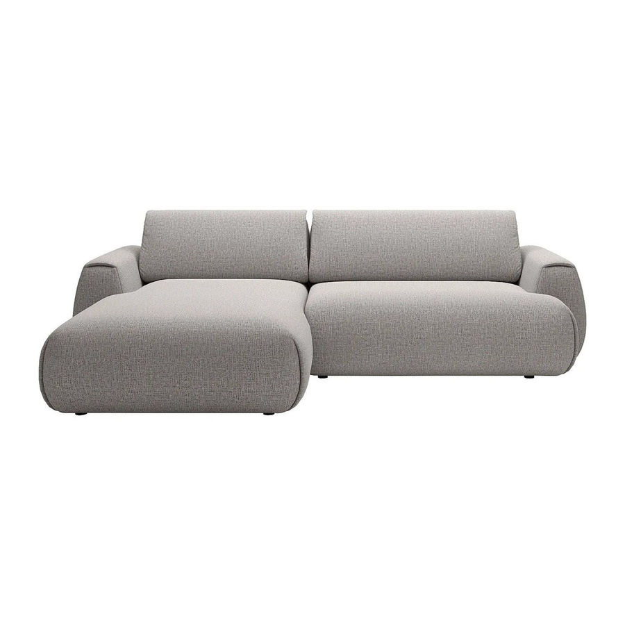 Vente-unique Schlafsofa Monelia in Grau mit L-Form und Schlaffunktion, Breite: 270 cm - Bild 2