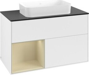V&B Waschtischunterschrank Finion in Weiß lackiert, Breite: 100 cm, Tiefe: 60,3 cm - Bild 1