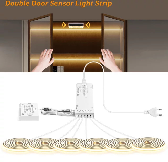 CHNAITEKE 24V COB Neonband Warmweiß mit Türinduktionsschalter für Schrank- und Nachtbeleuchtung - Bild 1