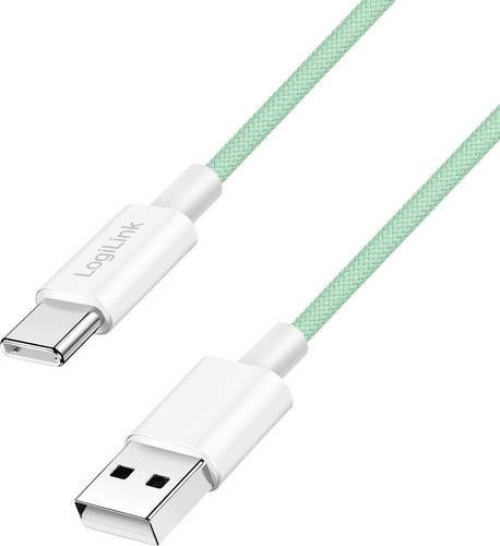 LogiLink USB-C auf USB-A Ladekabel USB 2.0 in Grün, Länge: 1,5 m, CU0328 - Bild 1